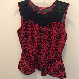 Bongo red and black peplum top.